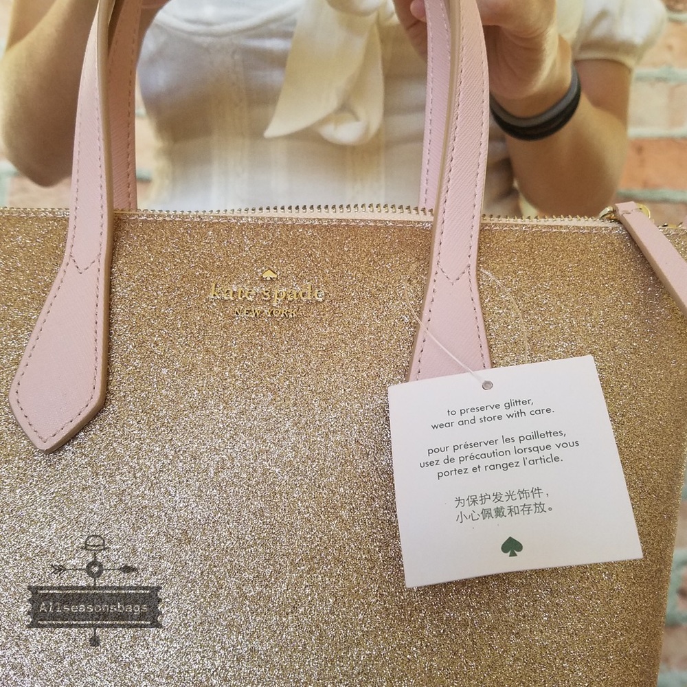 Kate spade SMALL Joeley Satchel crossbody GOLD - Picture 6 of 8